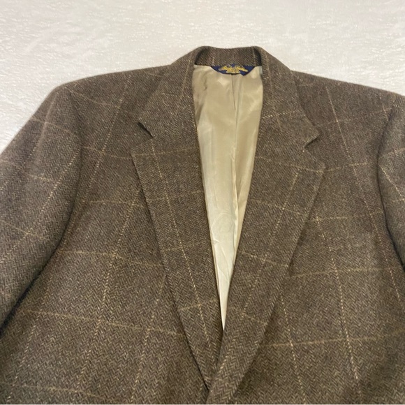 Vintage Brooks Brothers Sport Coat Blazer Jacket Mens sz 44 Camel Hair Plaid USA - Picture 5 of 16